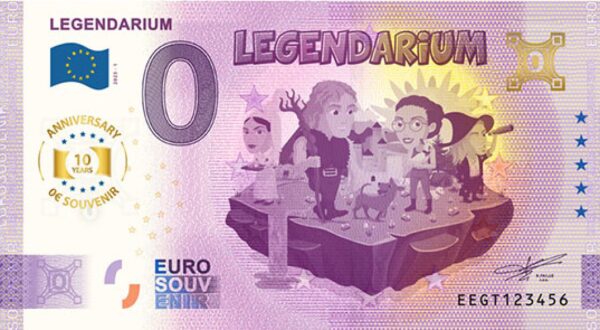 Nulová eurobankovka Legendarium - Anniversary
